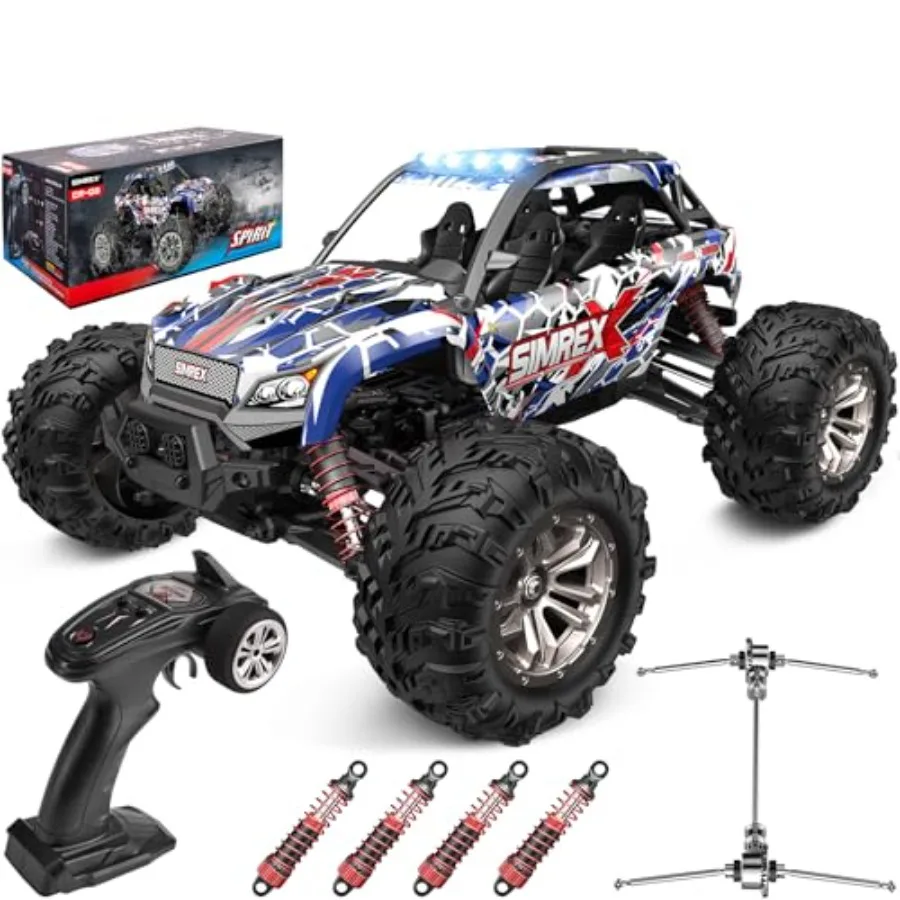 

1/16 Scale 4WD High-Speed RC Truck with 36 KPH 2.4 GHz Remote Control All-Terrain Electric Vehicle in Black Fast Speed and Dura