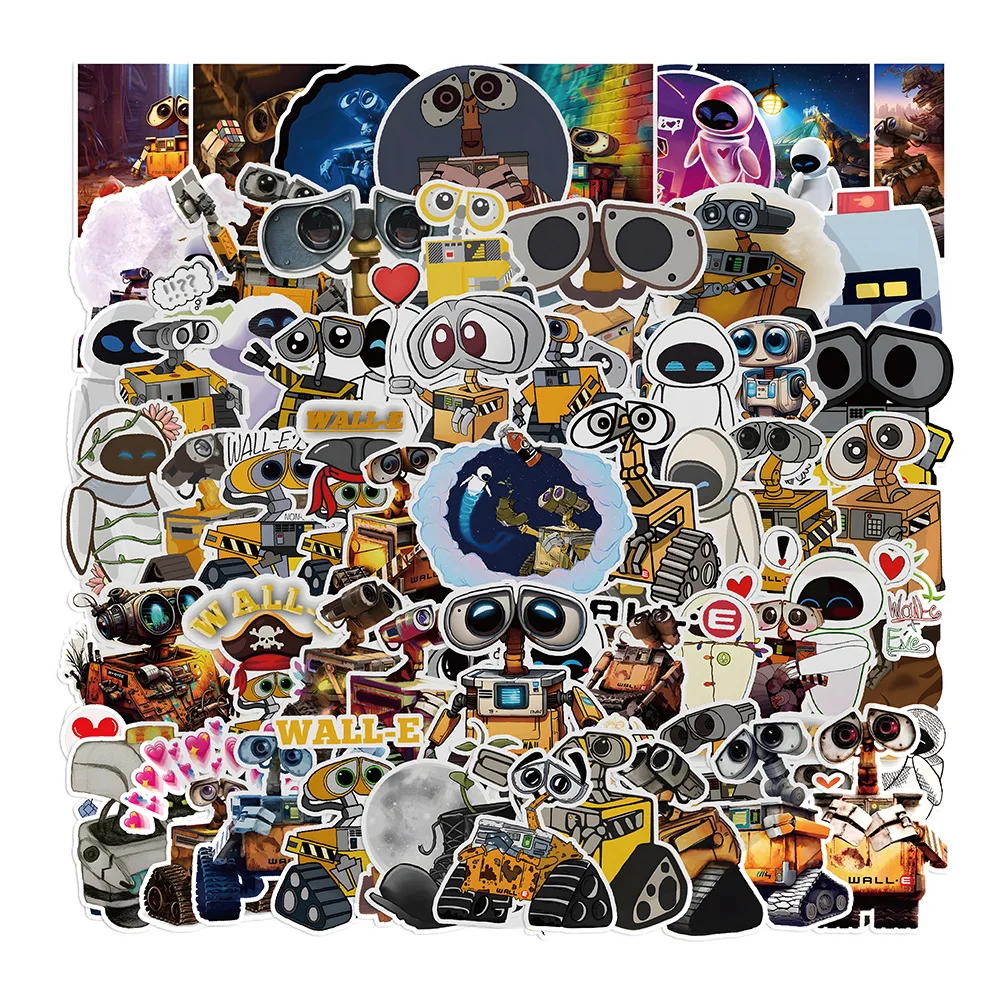 Disney-Autocollants de dessin animé mignon pour enfants, décalcomanies, ordinateur portable bricolage, bagages, téléphone, réfrigérateur, vélo, voiture, jouets amusants, cadeau, Walle, 10 pièces, 30 pièces, 60 pièces