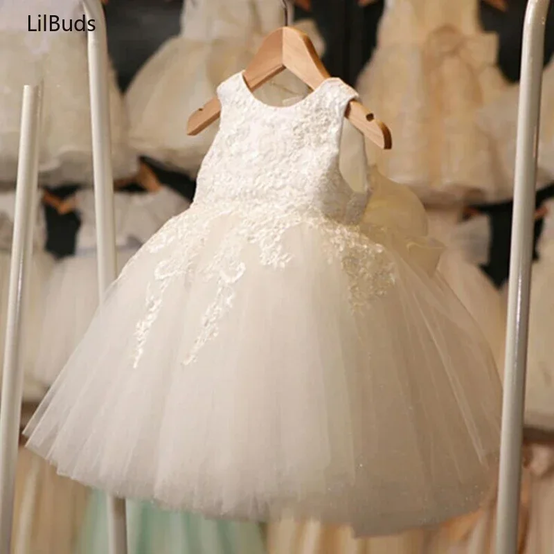 2025 Kid Flower Girl Dresses Performance Clothes Matching Infant Children Outfit White Princess Elegant Party Gown Dress Costume