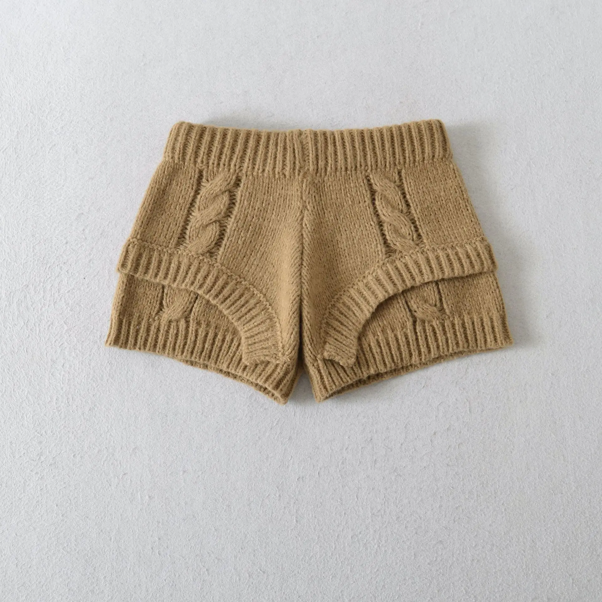 American Spice Girl Knitted Wool Shorts Women's Slim and Thin Casual Shorts