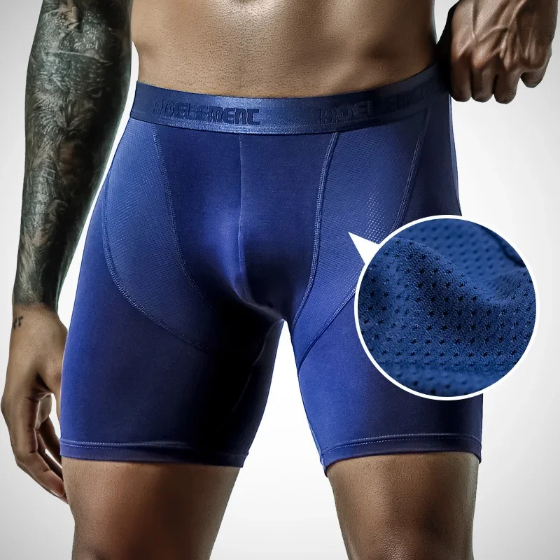 

Men's Sports Anti-wear Leg Underwear Breathable Running Fitness Tight Long Legs Mid-waist Extended Boxers