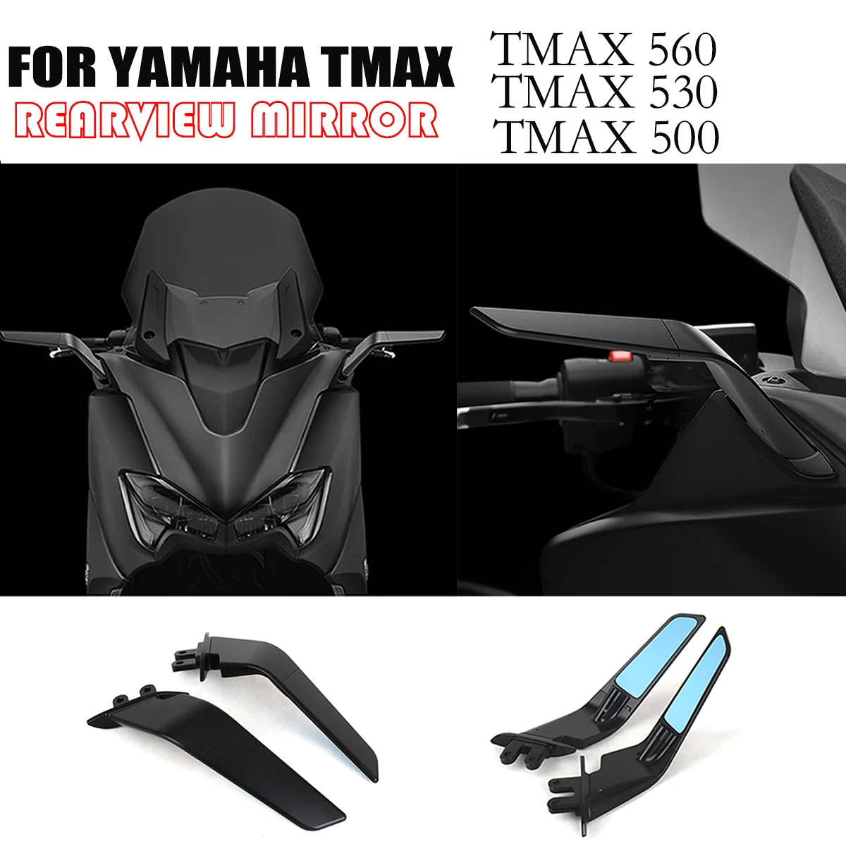 

Motorcycle New Aluminum Invisible Rearview Mirror for Yamaha TMAX 560 TMAX 530 TAXA 500 Rearview Mirror Accessories