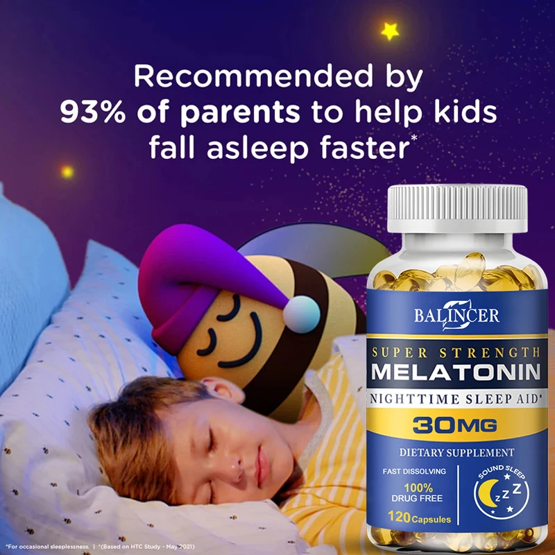 Balincer - Melatonin Sleep Dietary Supplement, Supports Relaxation, Stress, and Healthy Sleep, Non-GMO, Dietary Supplement