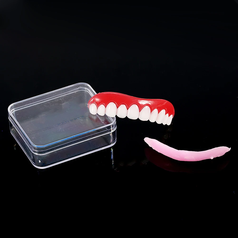 Silicone Fake Teeth Cosmetic Denture Veneers Paste Upper Lower False Tooth Brace Cover Whitening Smile Veneer Gutta Percha Gel