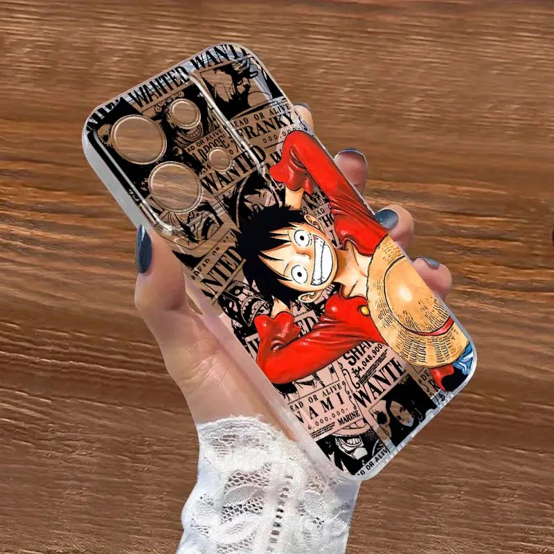 

One Piece Luffy Ace Phone Case For Xiaomi Redmi Note 15 14 13 12 11E 9 9T 8 8T Pro Plus Turbo 5G Fashion TPU Transparent