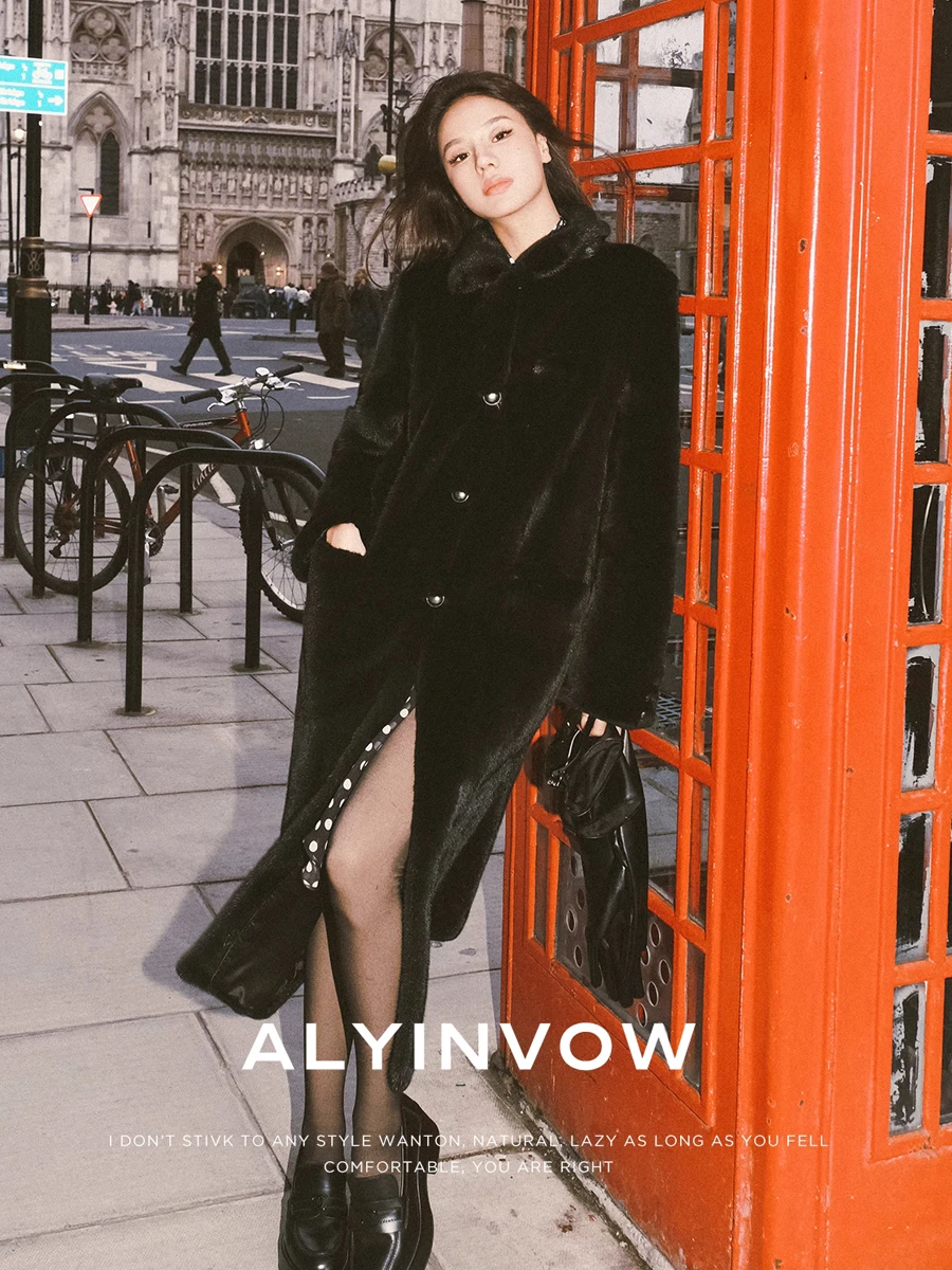

HDHOHR 2025 New100% Real Mink Fur Coat Women Fashion Essential Natural Mink Coat Warm Long Leather Outerwear Winter Jacket