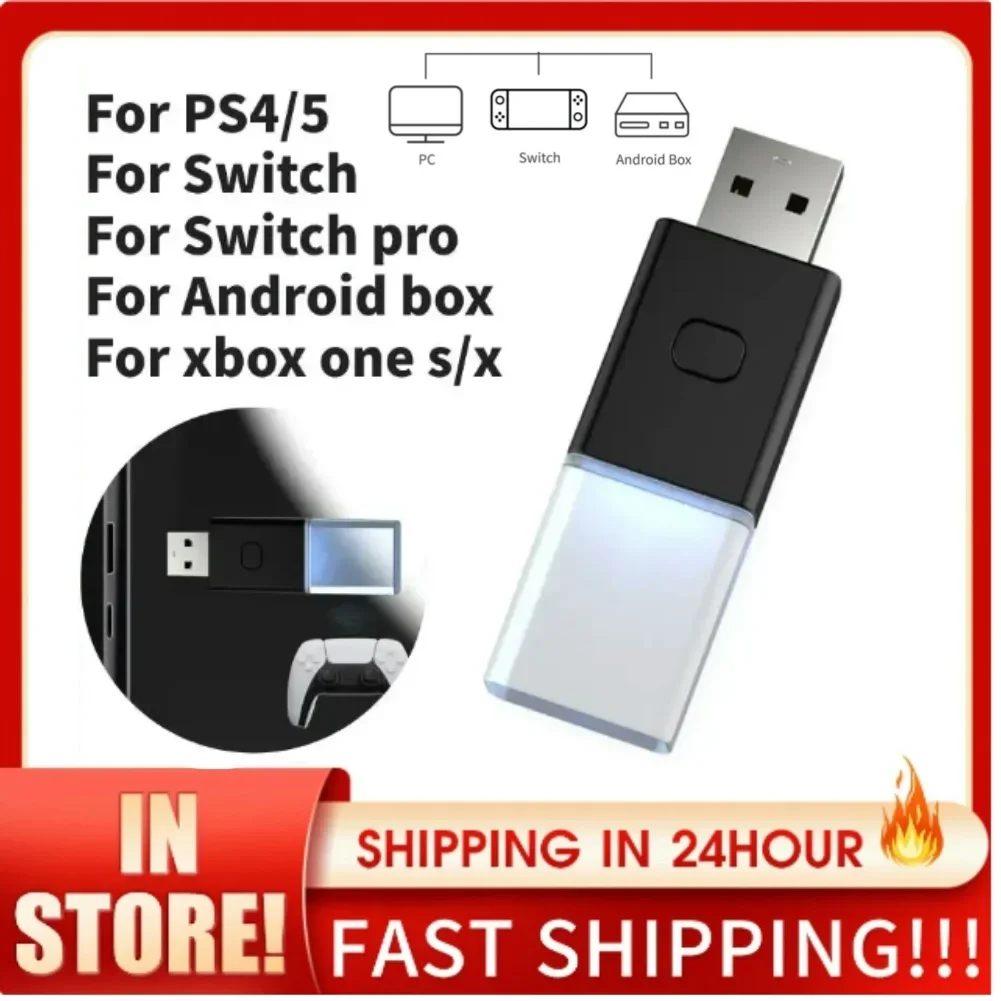 USB Wireless Bluetooth Adapter Game Controller Receiver for PS4 PS5 Xbox Series Switch Pro Controller Adapter Gamepad Converter