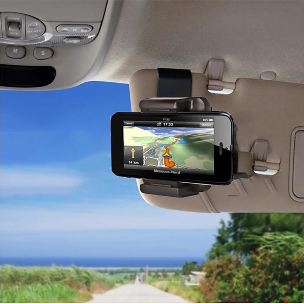 Phone Holder Clip Rack Sun Visor Stand Handily Install Navigation Mount