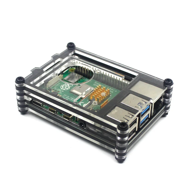 Funda para Raspberry Pi 4 B, soporte para instalación de cámara con disipadores térmicos, soporte para carcasa de cámara, ventilador de
