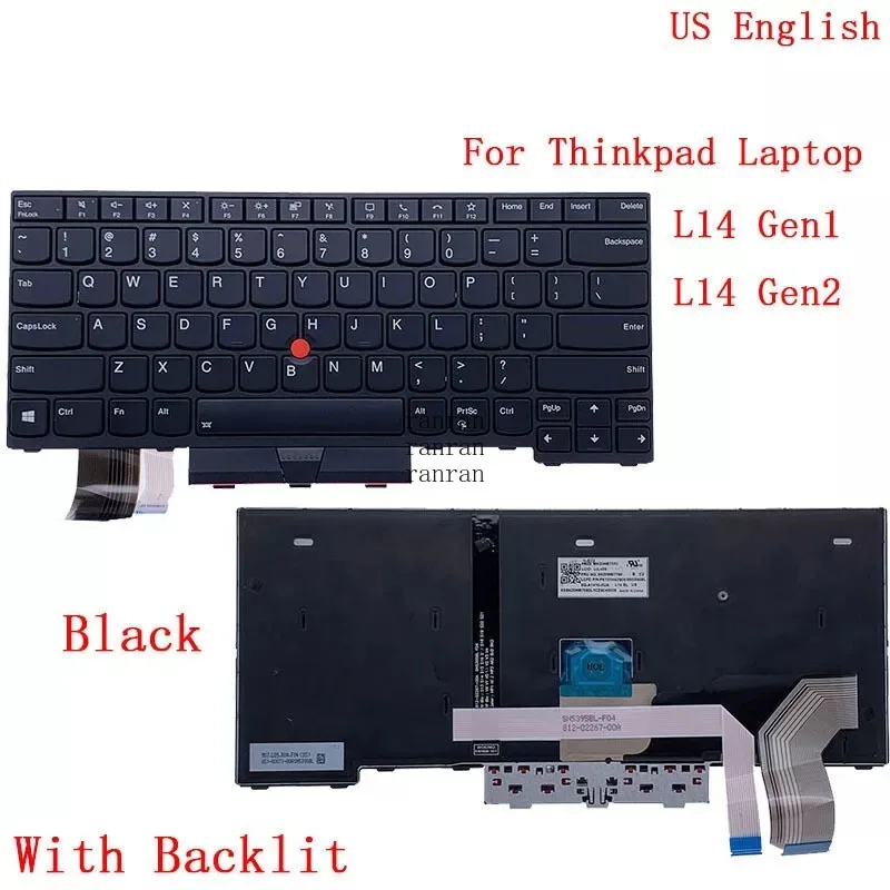 

US Backlit Keyboard For Lenovo Thinkpad L14 Gen1 Gen2 Laptop 5N20W67796