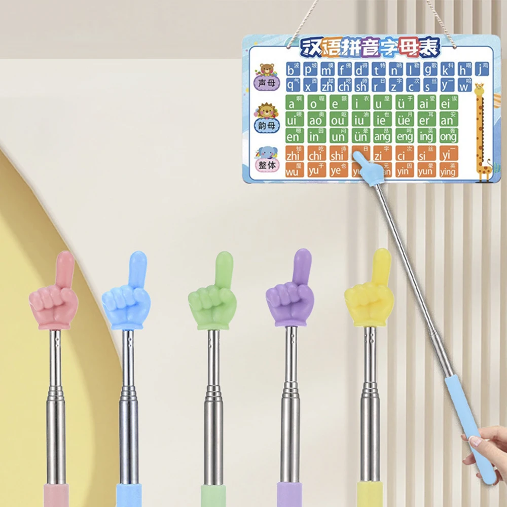 عصا مؤشر تعليمية قابلة للتمديد من الفولاذ المقاوم للصدأ قضيب تليسكوبي عصا بلاستيكية مدببة للإصبع 21 سم - 70 سم أزرق وردي أخضر أصفر #3