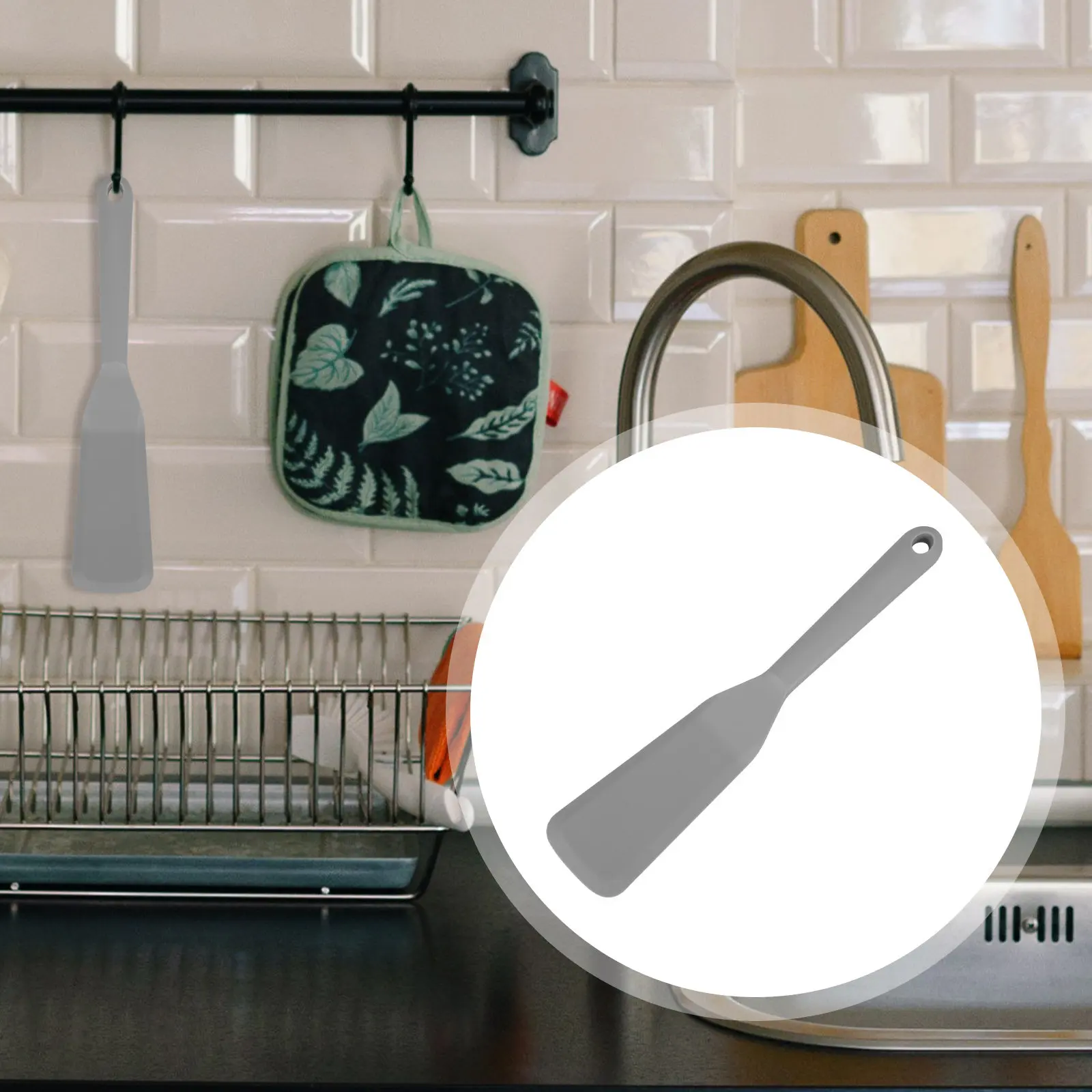 Silicone Cooking Spatula Long Handle Non-Stick Safe Kitchen Wok Spatula Heat Resistant Multi-Function Cooking Supplies