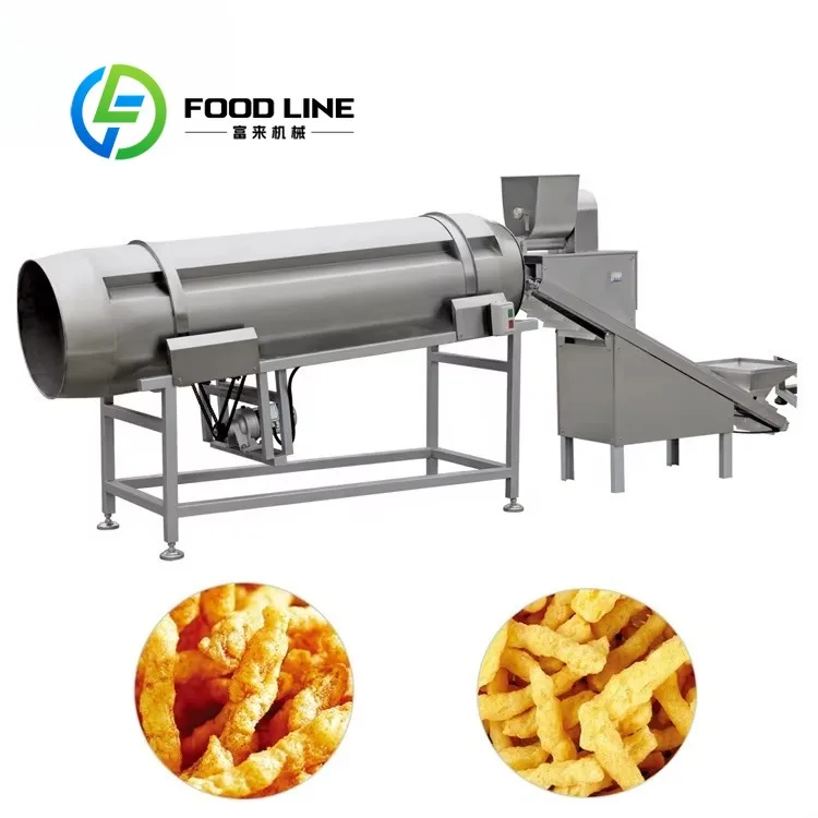 Customized Potato Chips Seasoning Drum Continuous Through Design Perfectly Matches Automated Potato Chips Frying Production