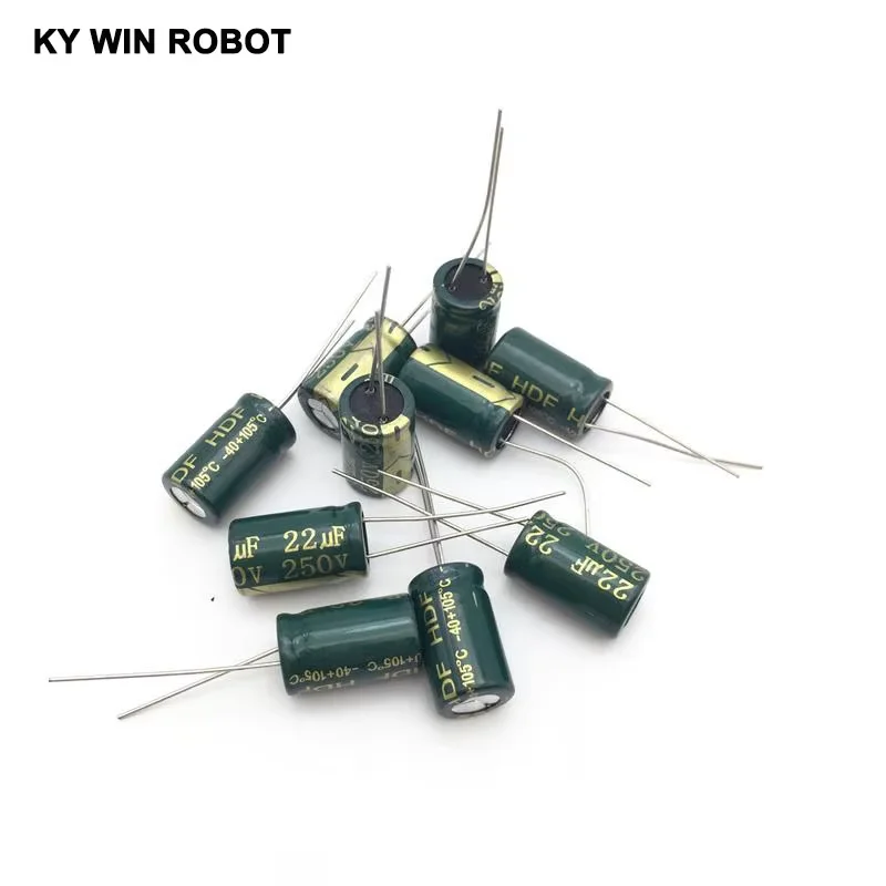 250V 22 فائق التوهج 10*17 10x17 مللي متر عالية التردد مقاومة منخفضة الألومنيوم مُكثَّف كهربائيًا 22 فائق التوهج 250 فولت #2