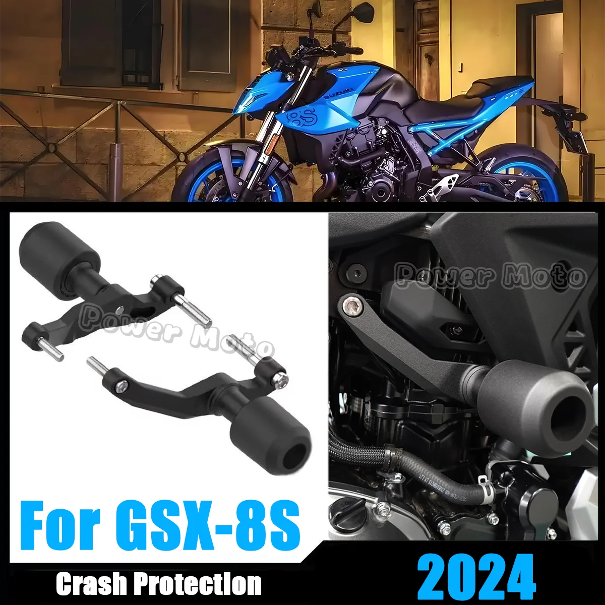 

For GSX8S 2024 Motorcycle CNC Falling Protection Frame Slider Fairing Guard Anti Crash Pad Protector