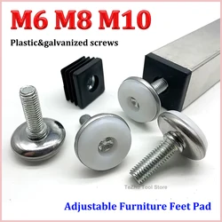 조절 가능한 레벨링 의자 다리 발 나사 삽입 베이스 너트 플러그 가구 매트, 테이블 바닥 보호대 미끄럼 방지 패드, M6, M8, M10, 1 개