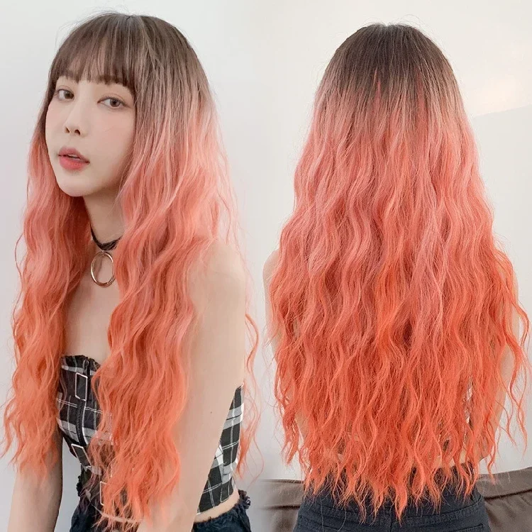 (DM-WIG23) Máscara de Cosplay de Kigurumi de Anime japonés de resina, peluca de Cosplay de rollo recto de red grande para travestis de Lolita BJD
