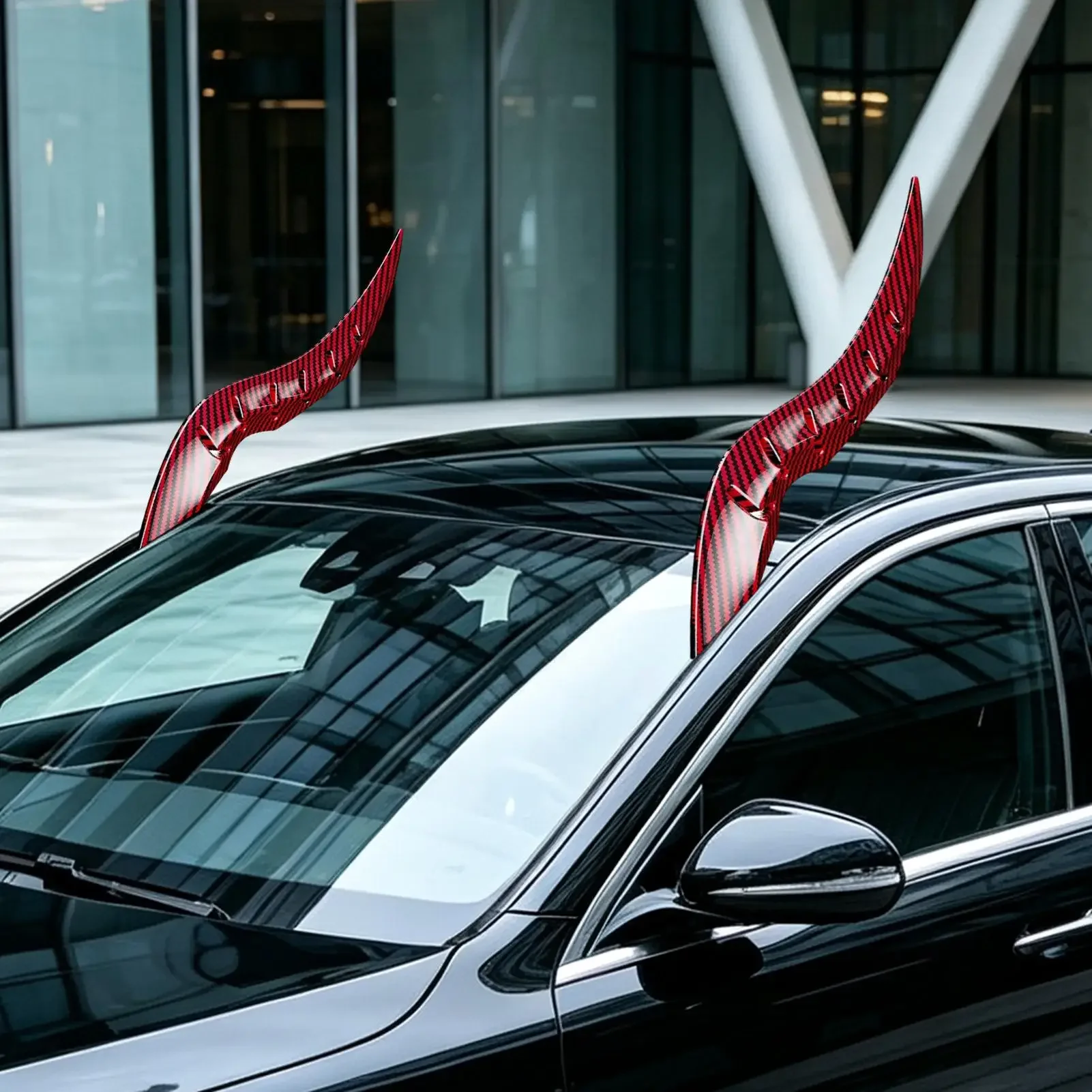 Car Roof Dragon Horn 2Pcs Dragon Horn Auto Exterior Decor Stylish Automotive Roof Ornament Vehicle Decoration Accessories