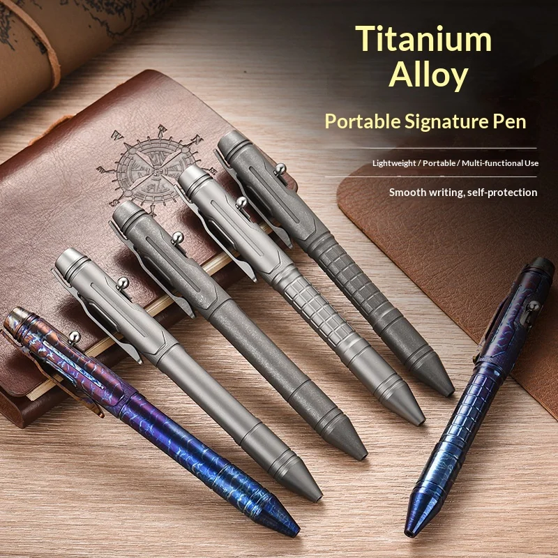 Portable Titanium Alloy EDC Tactical Pen Tool Tungsten Tip Emergency Window Glass Breaker Outdoor Camping Hiking Survival Gear - view 3