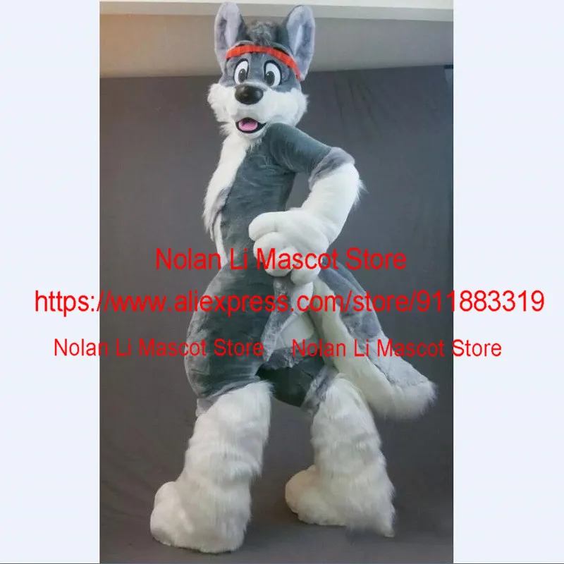 High Quality Gray Husky Dog Fox Wolf Mascot Costume Furry Set Role-Playing Game Fancy Dress Party Christmas Adult Size 1083