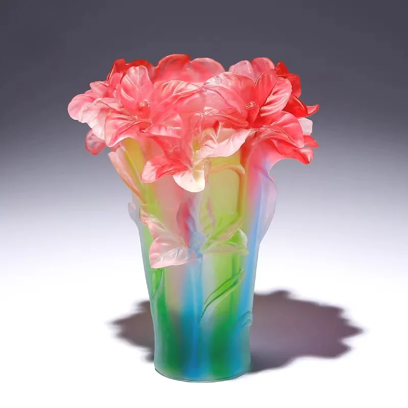 

Premium feeling handicrafts handmade crystal glazed orchid vase small ornament