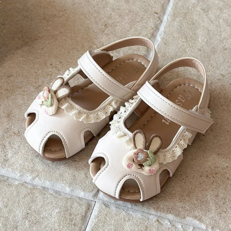 

Summer Princess Sandals For Girls Korean Style Trend Fashion Girl's Sandal Anti-slippery Soft-soled Leather Footwear For Kids