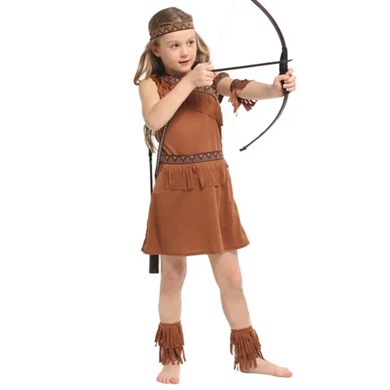 الهنود يتوهم اللباس لجميع القديسين كرنفال بوريم الأصلي الغابات الأميرة الأمريكية زي للفتيات