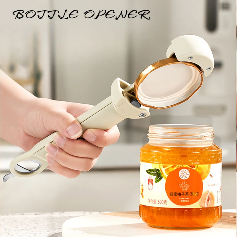 

Multi-Function Bottle Opener Retractable Glass Jars Beer Cap Opener Magnetic Suction Stainless Steel Labor-Saving Kitchen Tools