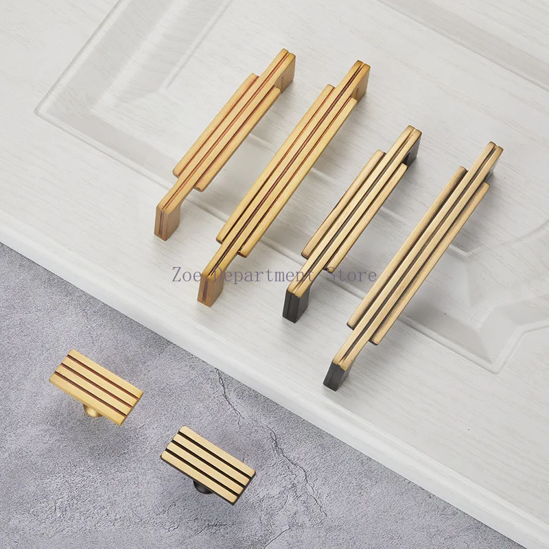 Modern Nordic Black Cabinet Small Handle Modern Simple Wardrobe Door Brass Handle Drawer European Cabinet Chinese