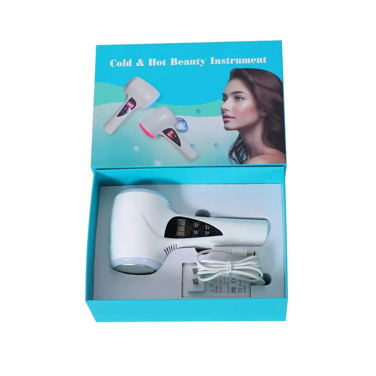 

Ultrasonic beauty machine, cryotherapy equipment, hot and cold hammer, facial lifting, tightening pores, facial massager, red li