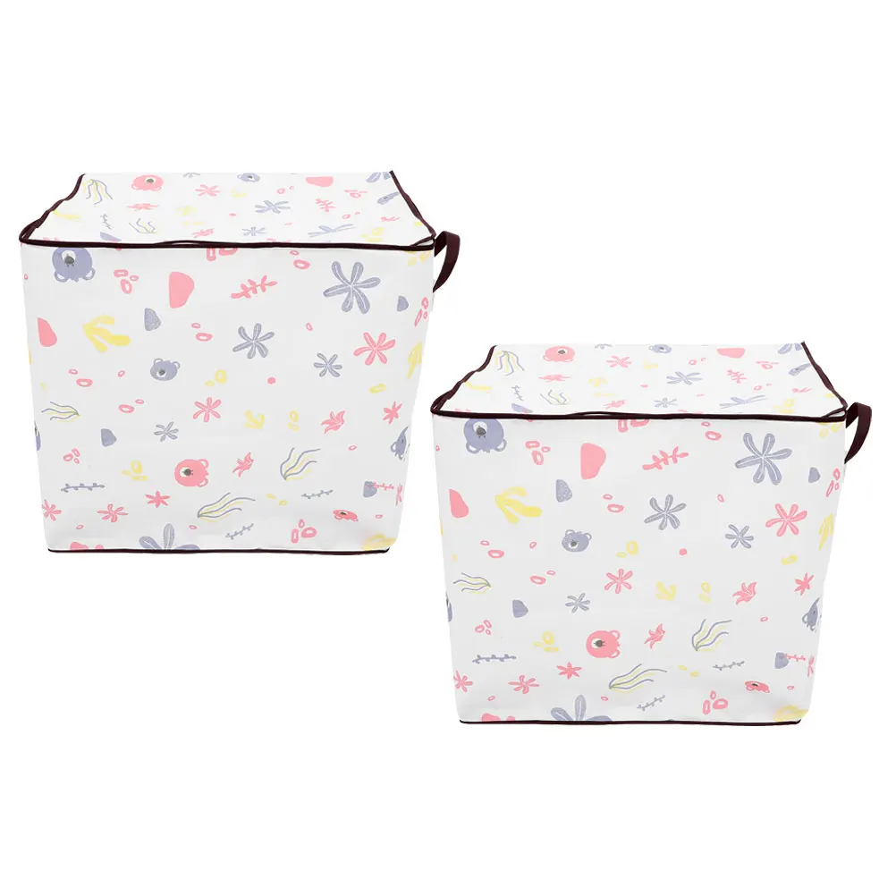 

2pcs Box Closet Comforter Bag Portable Bedding Blankets Non-Woven Fabric Large Capacity Clothes Organizer Zipper Bags For