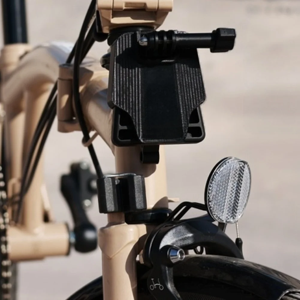 1pcs Folding Bike Front Rack Adapter Resin Action Camera Adapter For Brompten Lightweight  Bicycle Accessories