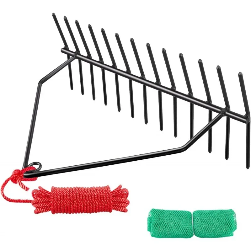 

24 inches (about 61.0 cm) aquatic weed rake, 8.6 inches (about 21.8 cm) steel pole lake