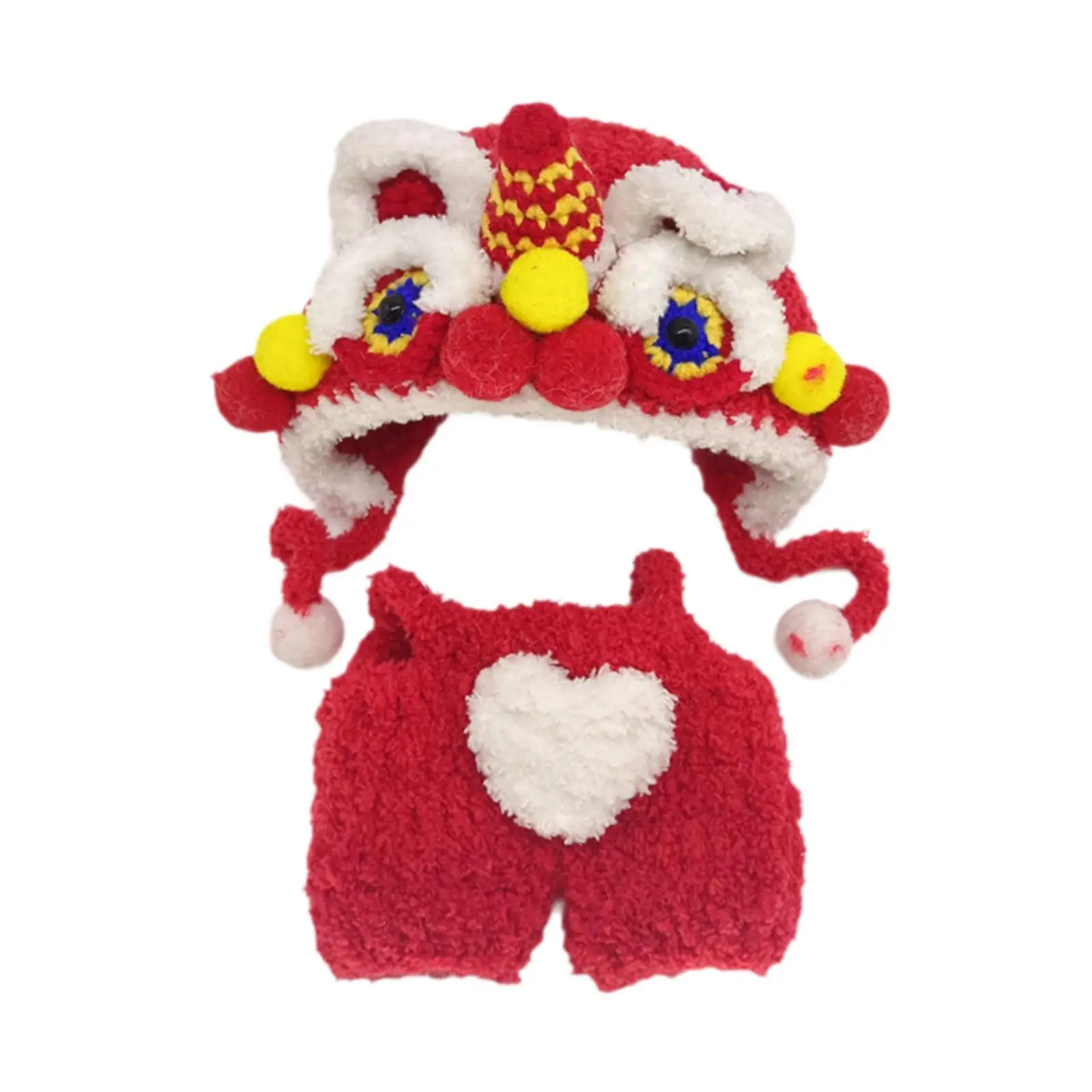 Plush Doll Clothes Lion Dance Suit for Kids Birthday Gift Soft New Year Clothes Doll Outifits for 17cm Doll