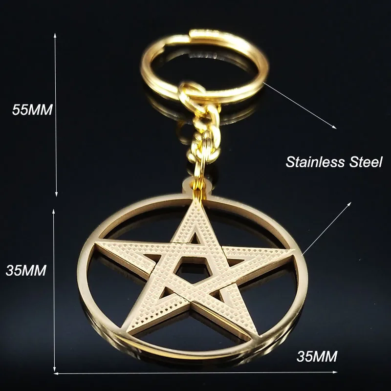Witchcraft Pentagram Stainless Steel Chain Necklaces Men Gold Color Necklaces Pendants Jewelry colgantes mujer moda N1112S02