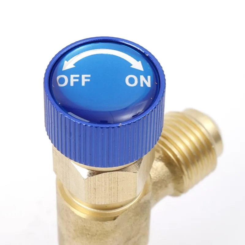 Ar condicionado Safety Valve Adapter, Refrigeração Tool, Carregamento de cobre, R410A, R22
