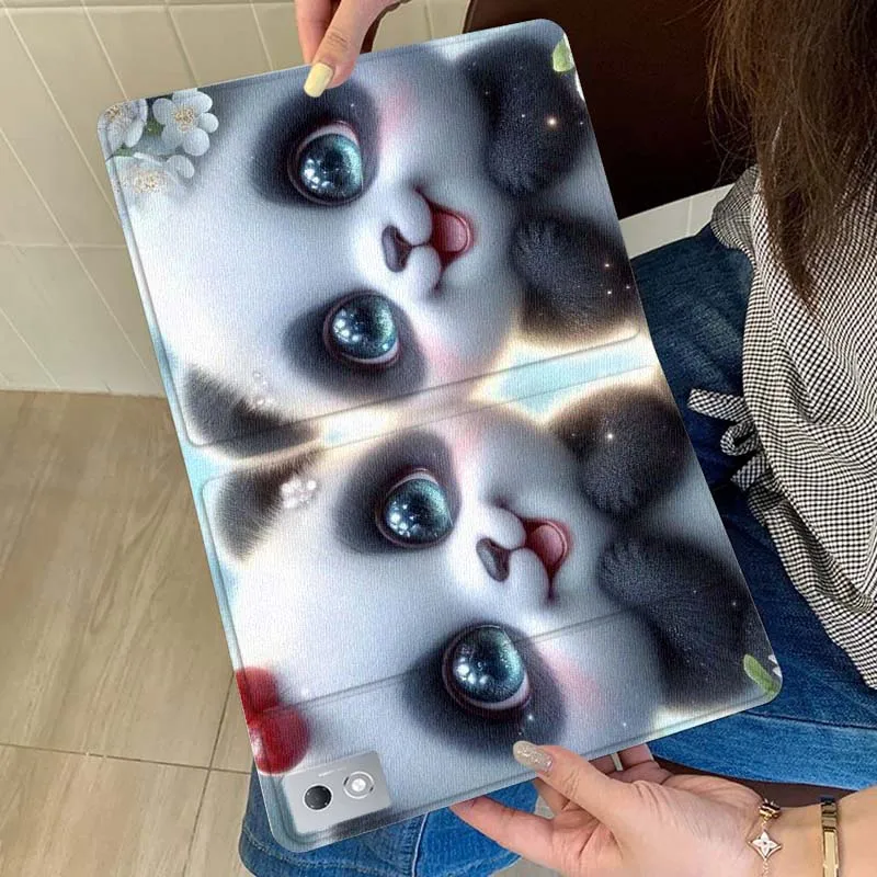 

Cute Panda Blue Eyes Gift For Xiaoxin Lenovo Tab Pad K11 K10 M10 P11 3rd Plus Pro Legion Y700 Y900 Gen4 2 Tablet Case