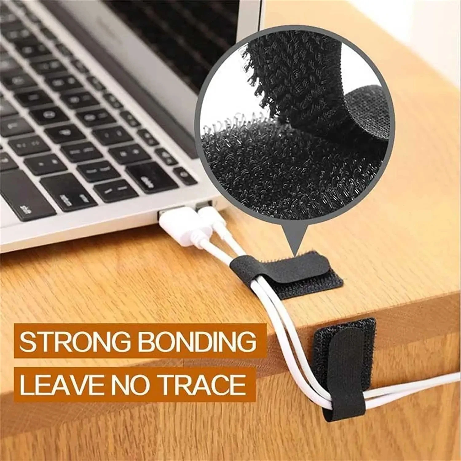 20/5pcs Cable Ties Reusable Cable Organizer Cord Rope Holder Self Adhesive Adjustable Cord Organizer Straps Desk Management Clip