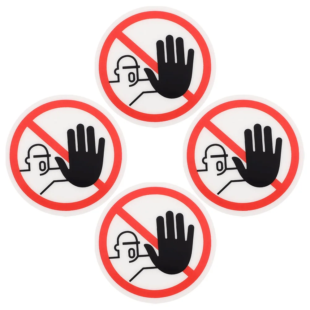 

4pcs Safety Signs No Touch Adhesive Warning Label Stickers PVC Material Caution Decals Equipment Labels Traffic Safety Sign
