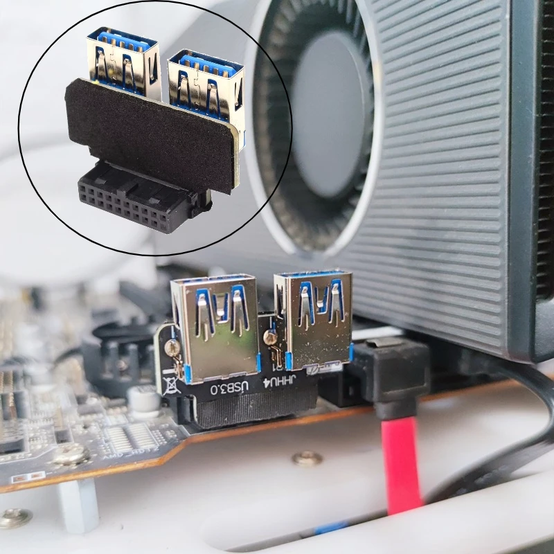 Mainboard IDC 19P/20P To Dual USBA 3.0 Adapter Converter Desktop Motherboard 20PIN Header To 2 Ports USB A Female Connector Card