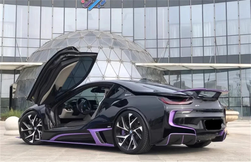 Высококачественные боковые юбки из углеродного волокна, комплект кузова для автомобильных аксессуаров в стиле I8 TC