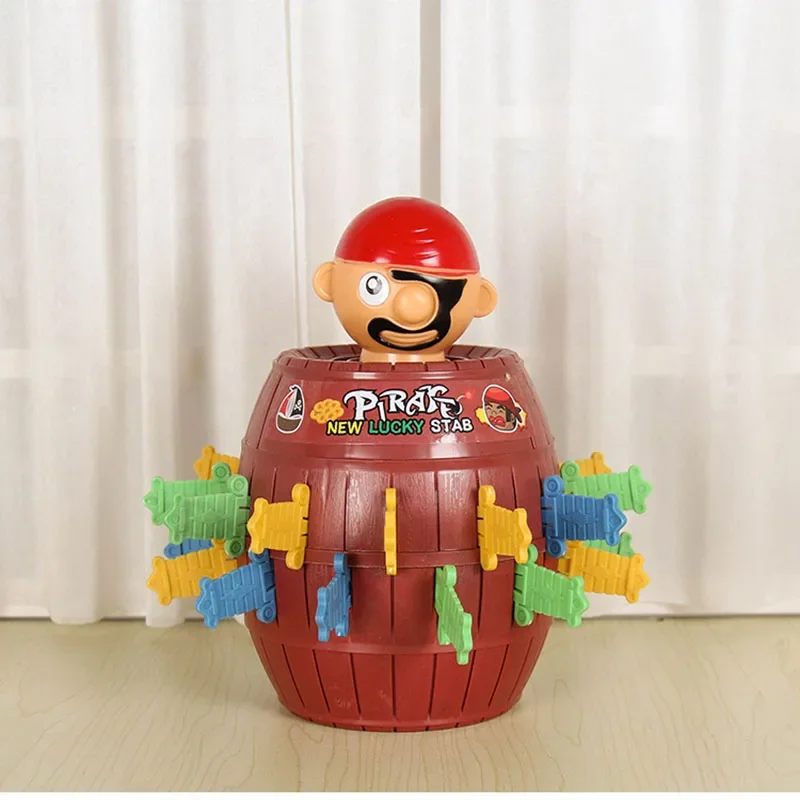 Juego de cubo pirata de fiesta para niños, divertido rompecabezas familiar de piratas, espada Tricky, juguete 3D, barril, mesa, piso, bromas para