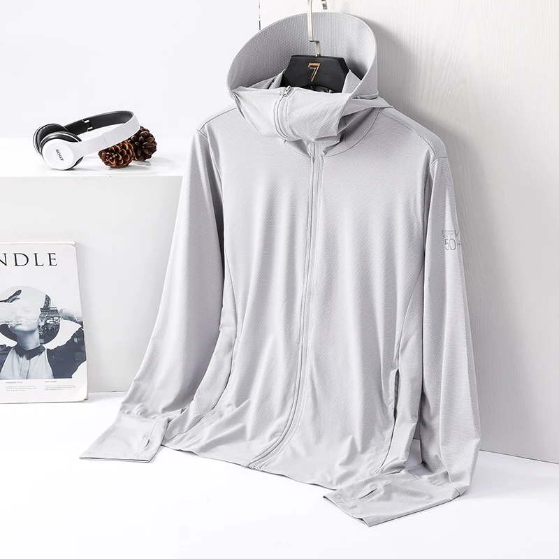 

New Outdoor Sports Leisure Couple Ultra-thin Hooded Sunscreen Clothing High-quality Ice Silk Anti UV Fashionable Trendy Jacket