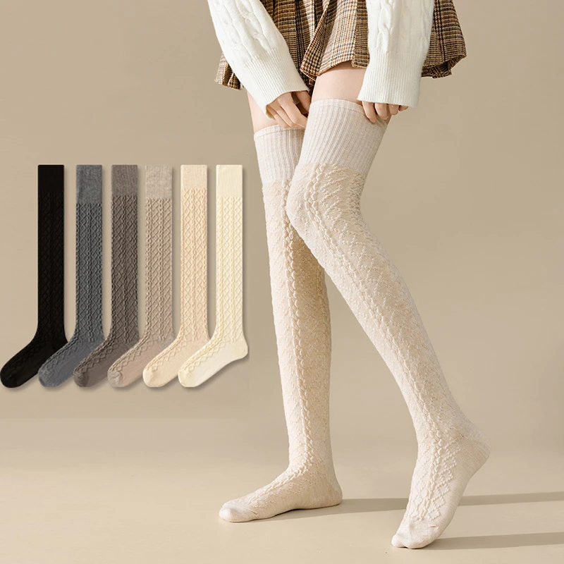 Women's Over Knee Socks - Machine Washable Solid Color for Outdoor Casual & Formal Wear,Versatile Clothing Accessory
