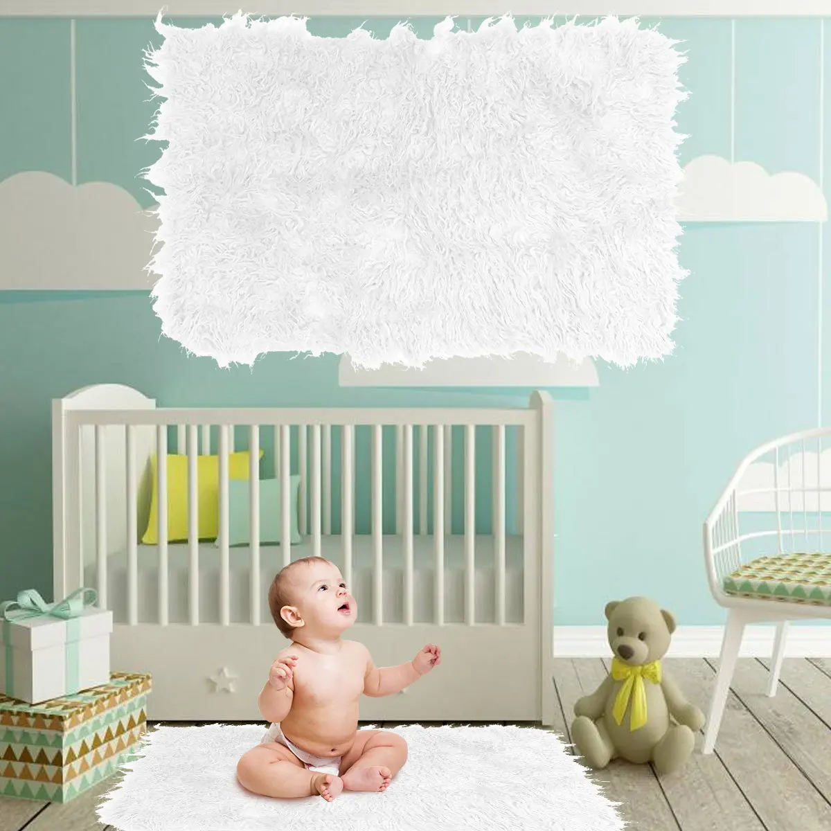 31x20 인치 신생아 사진 매트 안전한 아기 친화적 소재 세탁 용이 유아 사진 소품 신생아 사진 촬영 담요