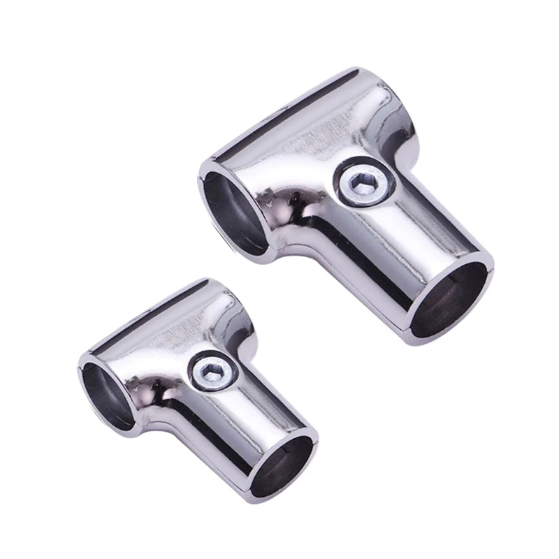 R53F Metal Round Tube Joint Fitting for Display Rack Work, T-Shaped Pipe Part with Locking Screw for Furniture Frames