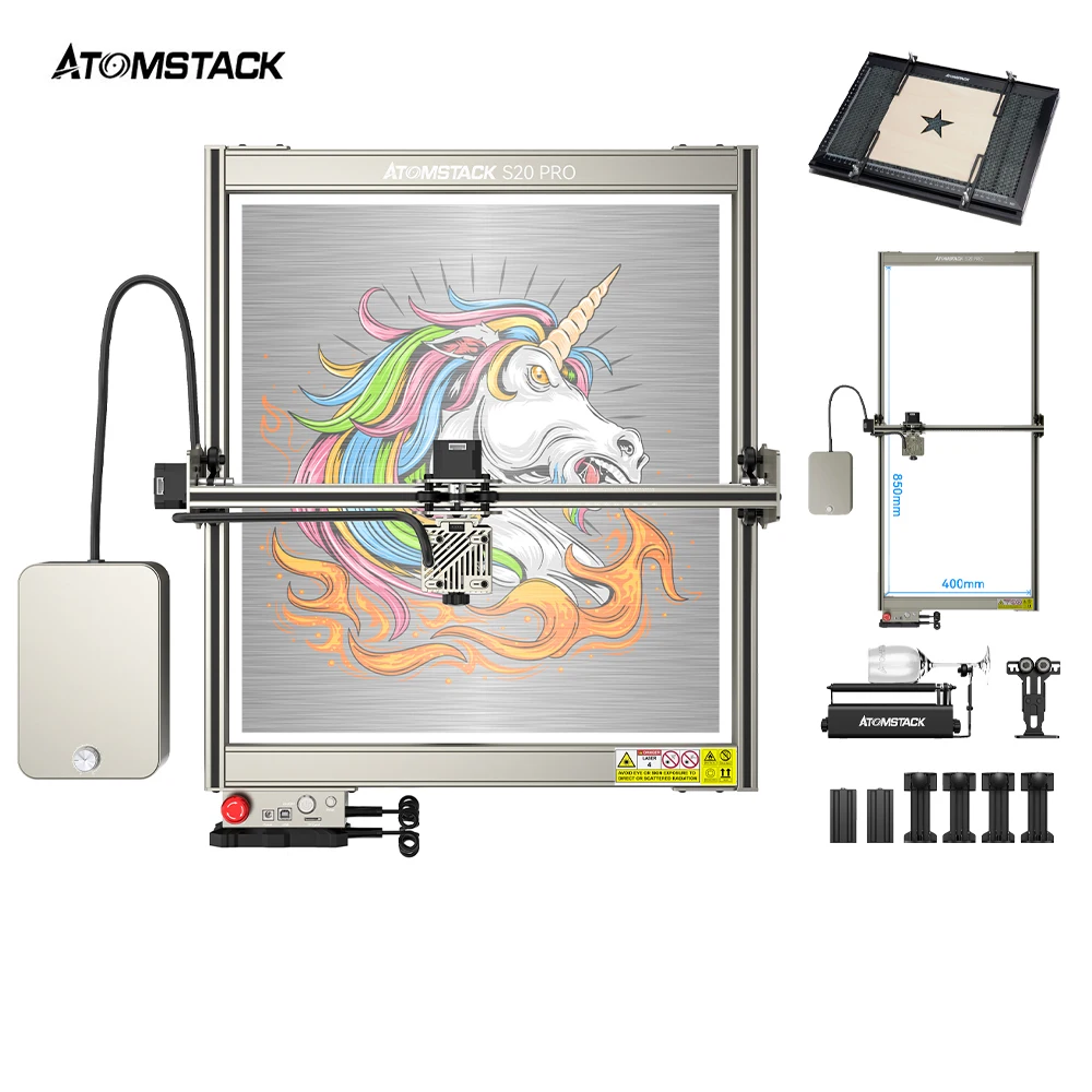 ATOMSTACK X20 S20 Pro 130W Laser Engraving Machine Wifi Offline Control Metal DIY Marking Printer Cutter CNC Router