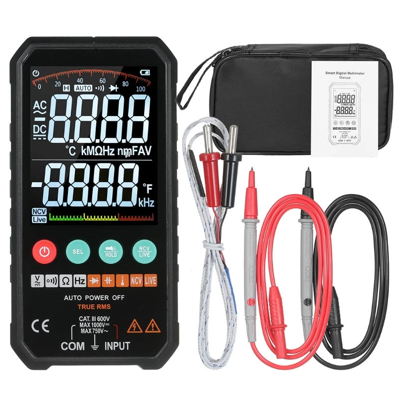 

ipiip 142x70 mm Digital Multimeter Frequency Temperature Measurement Tool