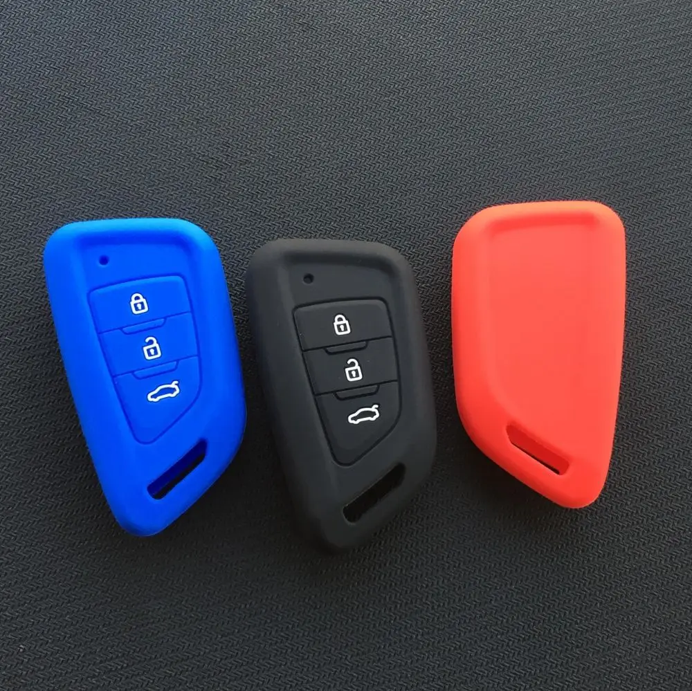 3 Button Smart Remote Protector Cover for VVDI Universal Silicone Car Key Case Holder Rubber Skin Shell Set Keychain Accessories