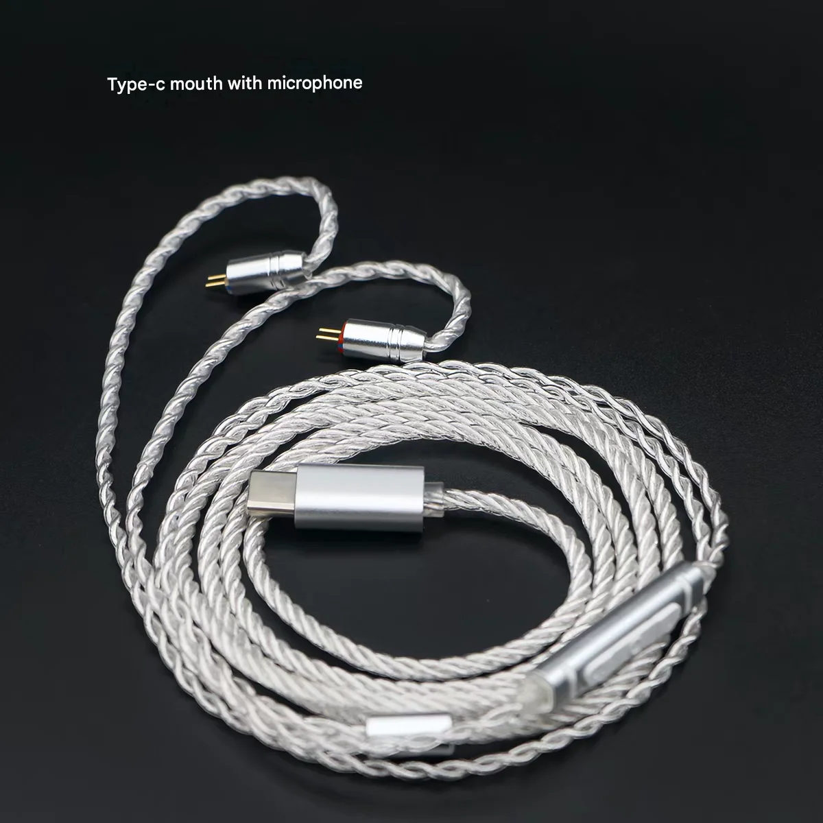 0.78mm 2Pin Silver-Plated Replacement Headphone Cable with Microphone, Universal Phone Audio Upgrade Cord For KXXS, SSR, EPZ IEM